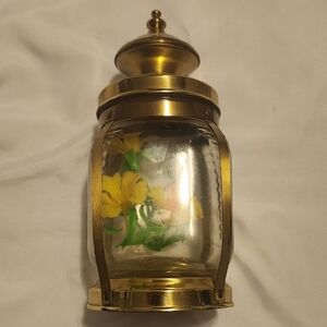 Vintage Hazel-Atlas Brass and Glass Decorative Jar